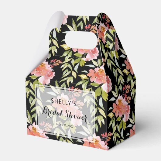 Weelderige rode bloemrijke bruidsbaby shower bedankdoosjes (Voorkant Zijde)