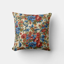 Weelderige rode en blauwe bloemen met weelderige b