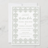 Weelderige Romantische Saliegroene Nuestra Boda Br Kaart (Voorkant)