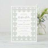 Weelderige Romantische Saliegroene Nuestra Boda Br Kaart (Staand voorkant)