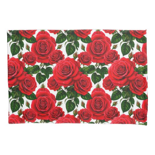 Weelderige Roos Bloemendecor Elegante Huisstijl Kussensloop (Voorkant)