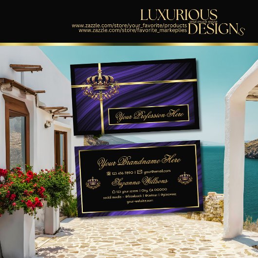 Weelderige Royal Blue Gold Crown weelderig en edel Visitekaartje