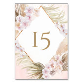 Weelderige Roze en Gouden Bloem Waterverf Kaart (Achterkant)