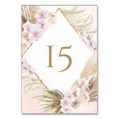 Weelderige Roze en Gouden Waterverf Bloemstuk Kaart (Voorkant)