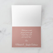 Weelderige Roze Gouden Aquarel Bloemige Dankjewel Bedankkaart (Binnen)