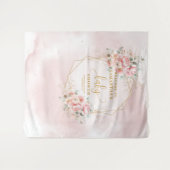 Weelderige roze gouden baby shower fotocabine wandkleed (Voorkant (horizontaal))
