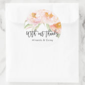 weelderige roze pioenrozen bloemig dank u ronde sticker (Tas)