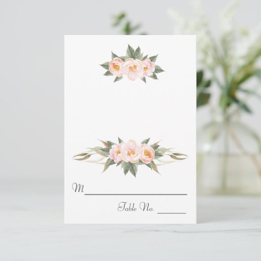 Weelderige Roze Pioenrozen Bloemstuk Kaart (Staand voorkant)