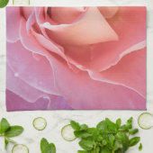 Weelderige Roze Roos Theedoek (Gevouwen)