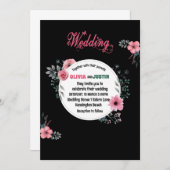 Weelderige roze rozen Romantische bruiloft Kaart (Voorkant / Achterkant)