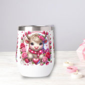 Weelderige Rozen Highland Koe Stemless Wine Tumble