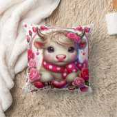 Weelderige Rozen Highland Koe Valentijns Kussen (Deken)