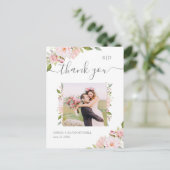 Weelderige Rozen | Trouwfoto met bedankje Briefkaart (Staand voorkant)