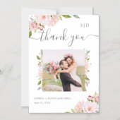 Weelderige Rozen | Trouwfoto Met Dankbetuiging Magnetische Uitnodiging (Voorkant)