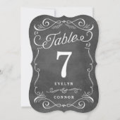 Weelderige Scrolls Bewerkbare Kleur Tafel Nummerka Kaart (Achterkant)