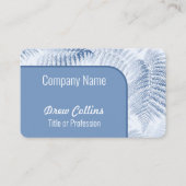 Weelderige serene blauwe varens gebogen rand visitekaartje (Voorkant)