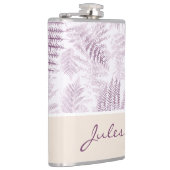 Weelderige Serene Pink Ferns op Sinaasappel Heupfles (Rechts)