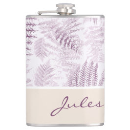 Weelderige Serene Pink Ferns op Sinaasappel Heupfles