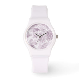 weelderige serene roze varens horloge