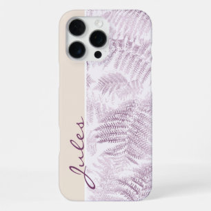 Weelderige Serene Roze Varens op Oranje iPhone 16 Pro Max Hoesje
