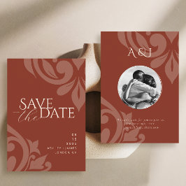 Weelderige Sienna Classic Damask Elegante Fotobrui Save The Date