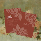 Weelderige Sienna Smaakvol Elegant Script Damask W Kaart