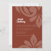 Weelderige Sienna Smaakvol Elegant Script Damask W Kaart (Voorkant)