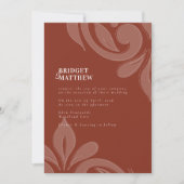 Weelderige Sienna Smaakvolle Classic Script Damask Kaart (Voorkant)