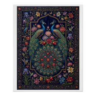 Weelderige Sierlijke Pauw Elegante Botanische Flee Perfect Poster