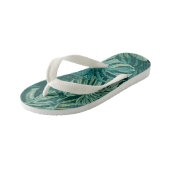 Weelderige Smaragdgroene Jungleprint Kinder Teenslippers (Schuin)