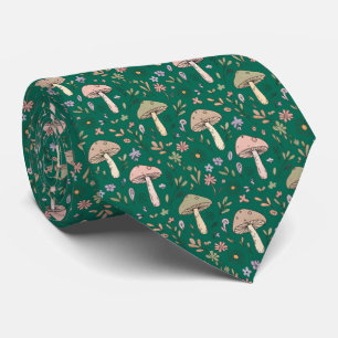 Weelderige Smaragdgroene Paddenstoelen Luxe Sierad Stropdas