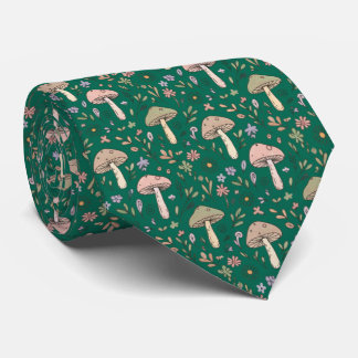 Weelderige Smaragdgroene Paddenstoelen Luxe Sierad Stropdas