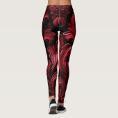 weelderige textuur rood fluweel luxe glitter leggings (Achterkant)