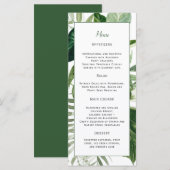 weelderige tropische groen bruiloft menu (Voorkant / Achterkant)