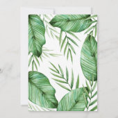 weelderige tropische groen bruiloft uitnodiging (Achterkant)