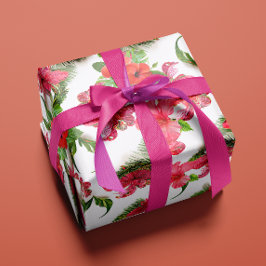 Weelderige tropische Hawaiiaanse Hibiscus Floral B Cadeaupapier