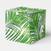 Weelderige tropische palmbladeren groen bedankdoosjes (Achterkant)