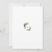 Weelderige tropische tuin bloemen bruiloft kaart (Achterkant)