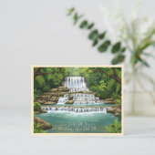 Weelderige tropische waterval in Jamaica Briefkaart (Staand voorkant)