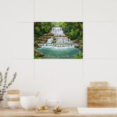 Weelderige tropische waterval in Jamaica Poster (Keuken)