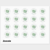 Weelderige Trouw Dank Je | Waterverf Botanisch Ronde Sticker (Vel)