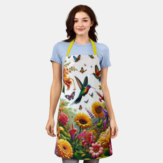 weelderige tuin bloeit schort (Gedragen)