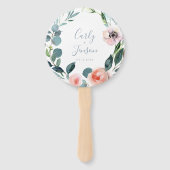 weelderige tuin krans bruiloft hand fans handwaaier (Voorkant)