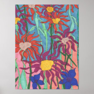 Weelderige tuin kunstposter poster