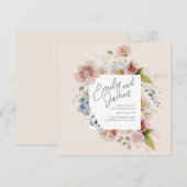 weelderige tuin wilde bloem bruiloft kaart (Voorkant / Achterkant)