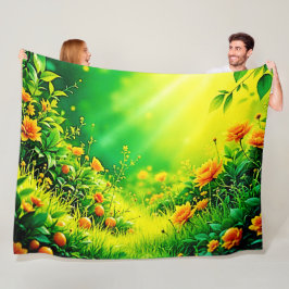 Weelderige Tuin Zonlicht Scene Fleece Deken
