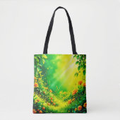 Weelderige Tuin Zonlicht Scene Tote Bag (Voorkant)