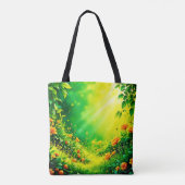 Weelderige Tuin Zonlicht Scene Tote Bag (Achterkant)