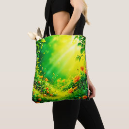 Weelderige Tuin Zonlicht Scene Tote Bag