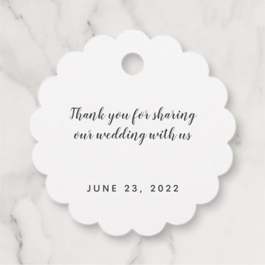 weelderige varen tropische botanische bruiloft bedankjes labels (Achterkant)